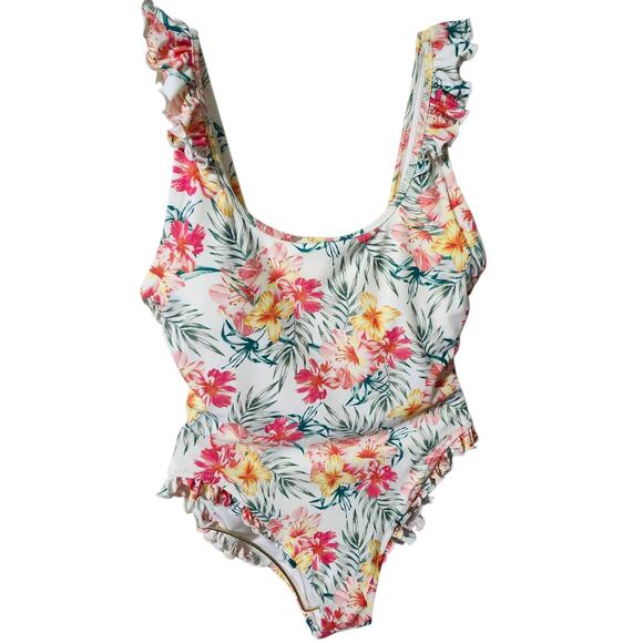 Coco Rave Rio or Bust! Jacey Ruffle Scoop One Piece Swimsuit Large - Picture 2 of 10